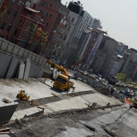 Walk down a few streets and the construction opens up. Just a block or so until Taksim.